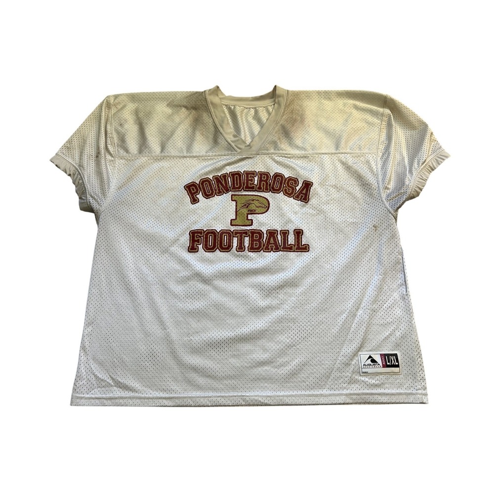 Augusta Sportswear Football Jersey Mens L/XL White Fair Ponderosa Mesh Practice